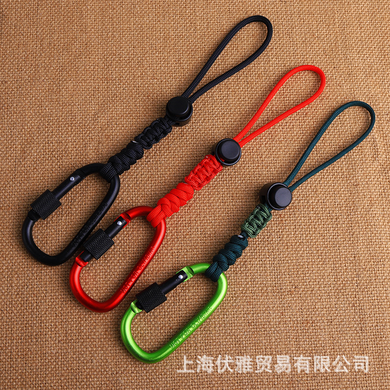 Y052 Adjustable Multipurpose Suitable for Large Diameter Water Bottle Hanging Buckle Paracord Braided Outdoor Water Bottle Buckle Lanyard