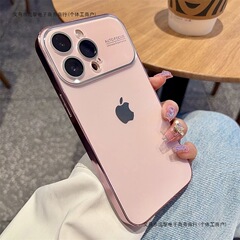 护镜大视窗适用于苹果16promax手机壳14全包iPhone13磨砂壳15电镀