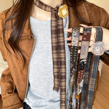 布艺网纱花朵树脂项链长款吊坠民族风毛衣链秋冬配饰饰品女高级感