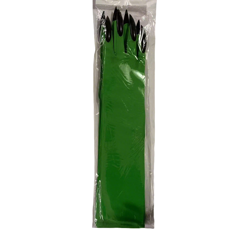 Guantes de garra de Halloween, uñas de lentejuelas negras, accesorios de cosplay de Hollowen, guantes de uñas largas