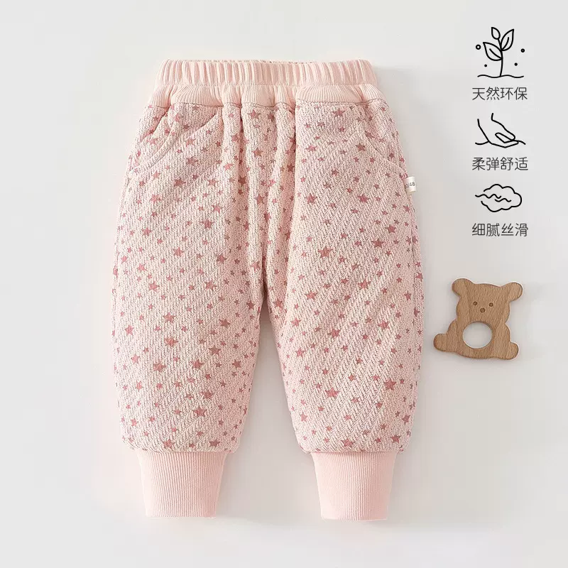 安阳婴童装小童裤子秋冬款80g棉束脚裤 宝宝衣服加厚保暖宽松棉服