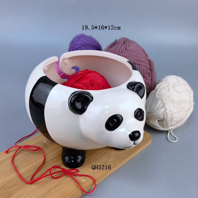 Exportación de comercio exterior, linda oveja de cerámica, forma de animal, bola de lana, cuenco, almacenamiento de costura textil, hogar