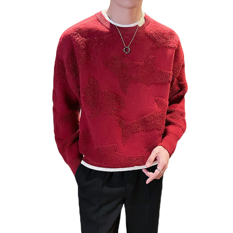 Explosiones transfronterizas de tamaño grande falso de dos piezas de camisetas de punto suéter toallas de hombre bordadas tridimensionales de otoño y invierno fábrica de chaqueta al por mayor