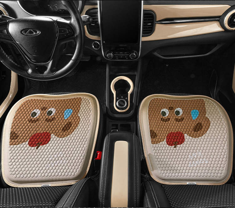 Cartoon New Car Cushion Four Seasons Universal Breathable Condensing Rubber Mat Cute Ladies Car Summer Cool Mat Seat Cushion