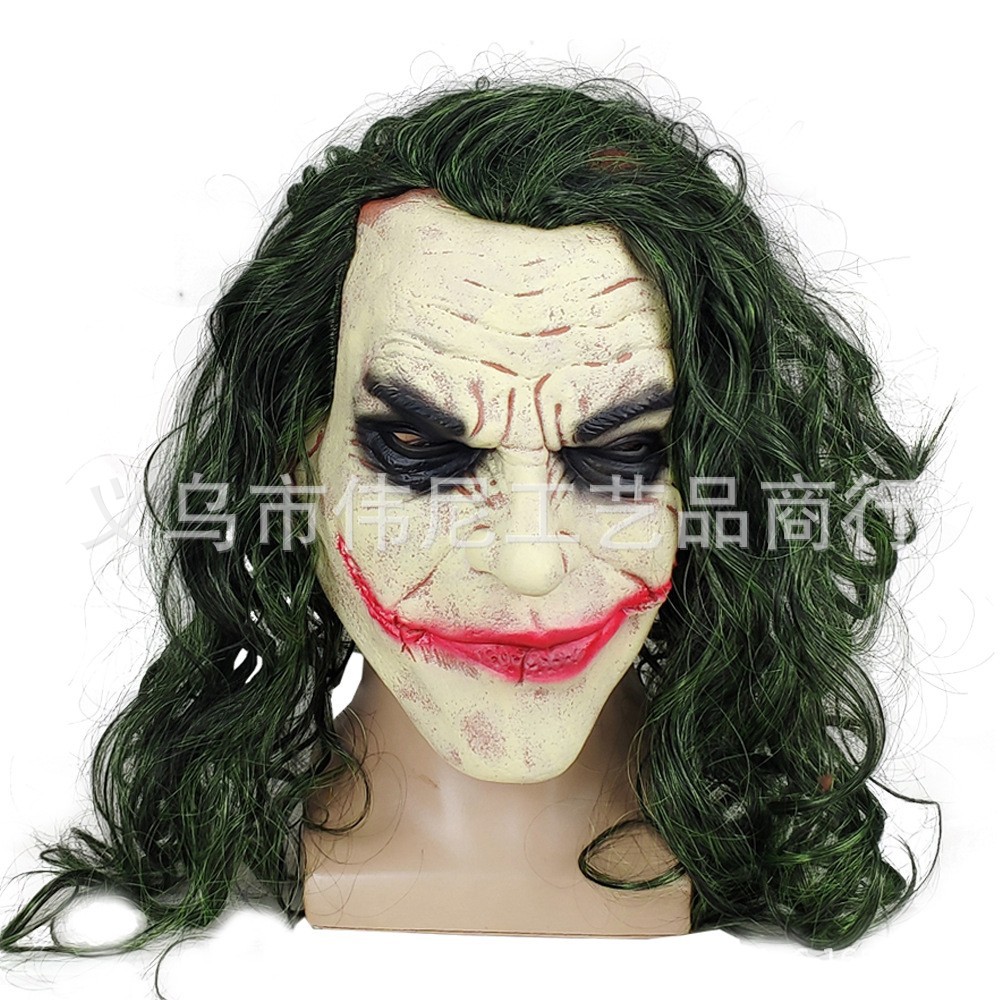 跨境亚马逊希斯莱杰黑暗骑士蝙蝠侠DC杰克小丑面具乳胶头套厂现货