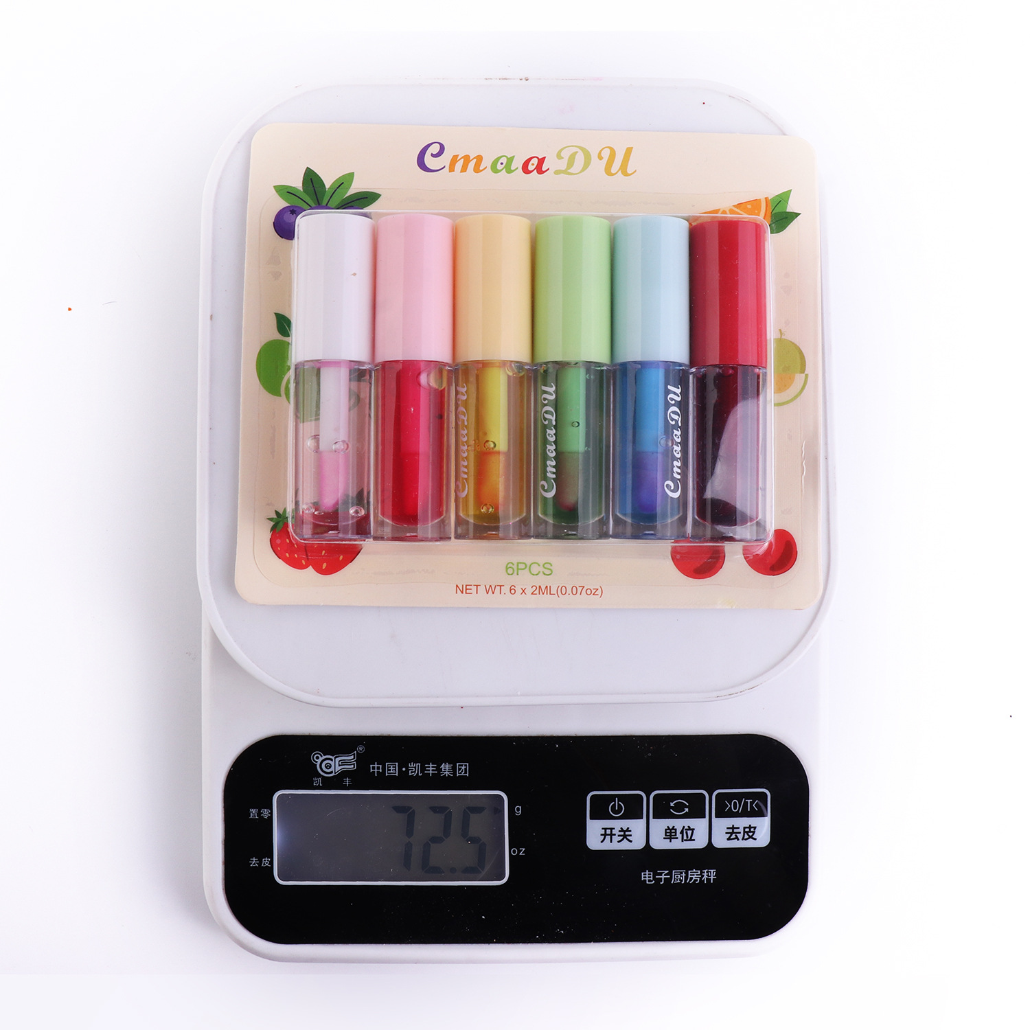 Check it out! Link Disclaimer - For export only :CmaaDu 6-pack Fruit-Flavored color-changing Lip Gloss Specification drawing