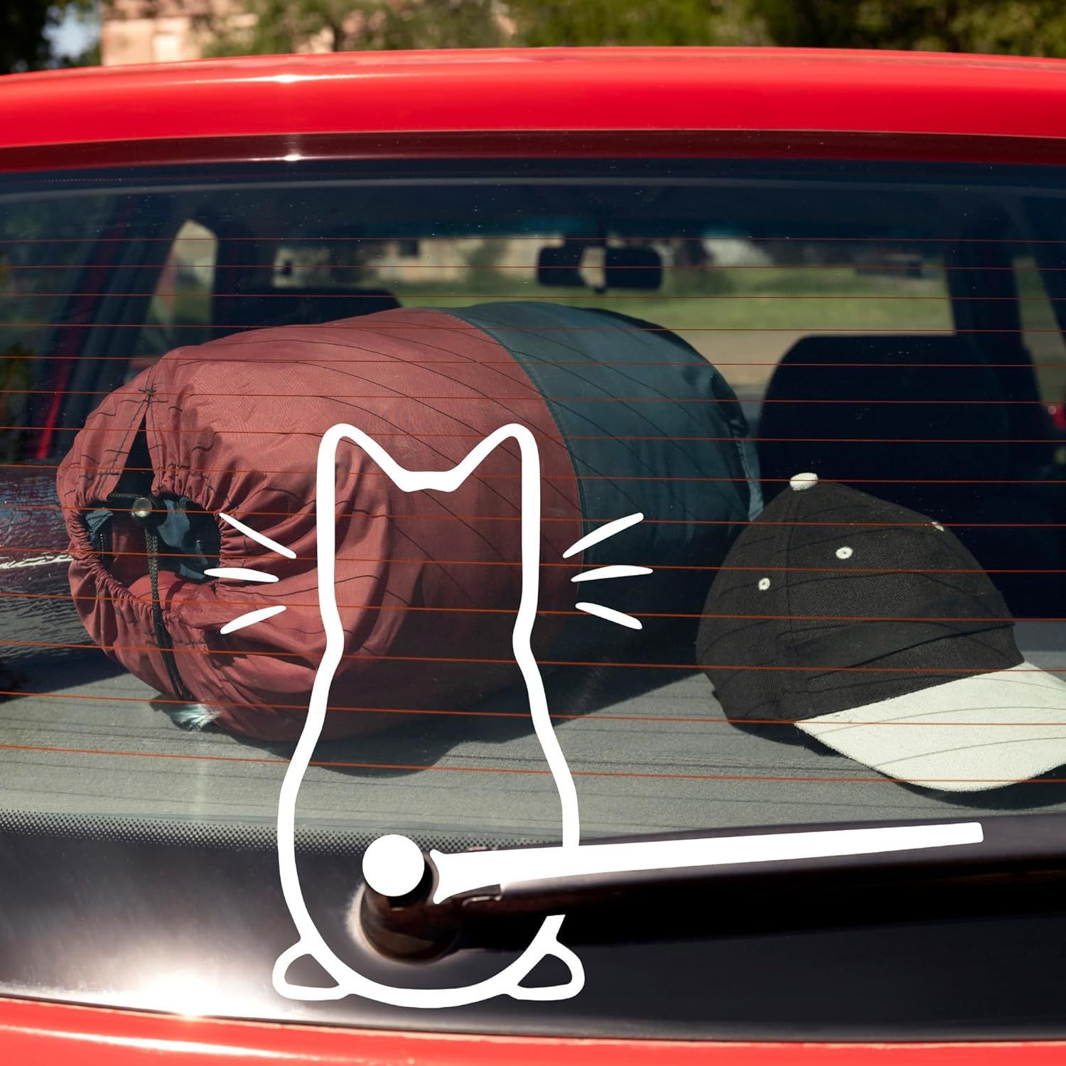 Cute Cat Car Wiper Vinyl Sticker, Animal Engraved Waterproof Body Sticker_voghion.com