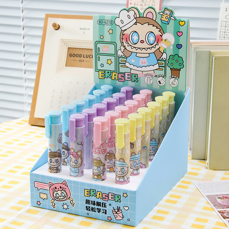Borradores de tela de rabu en caja lindos borradores de lápiz para estudiantes de primaria limpios sin dejar marcas de papelería