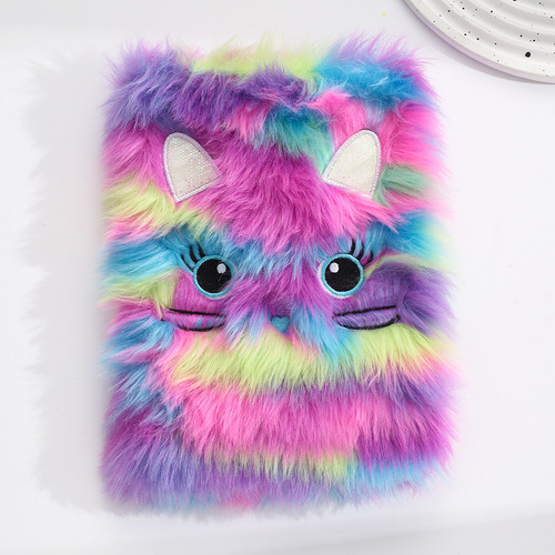 Plush notebook A5 notepad cross-border foreign trade notebook plush embroidery cartoon creative cute notebook