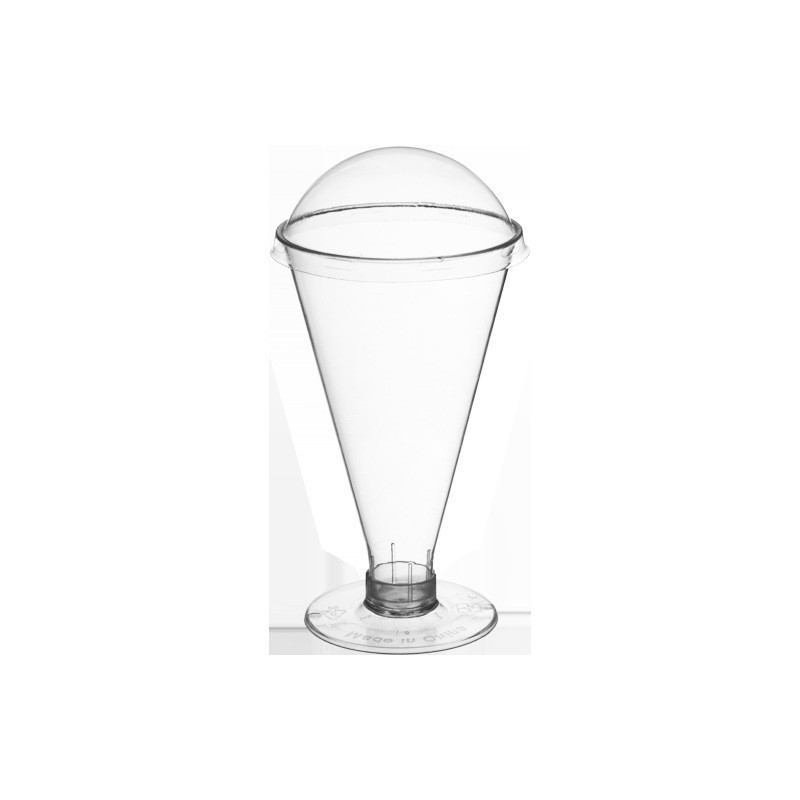 Vasos desechables transparentes para postres con tapa y cuchara, para gelatina y mousse
