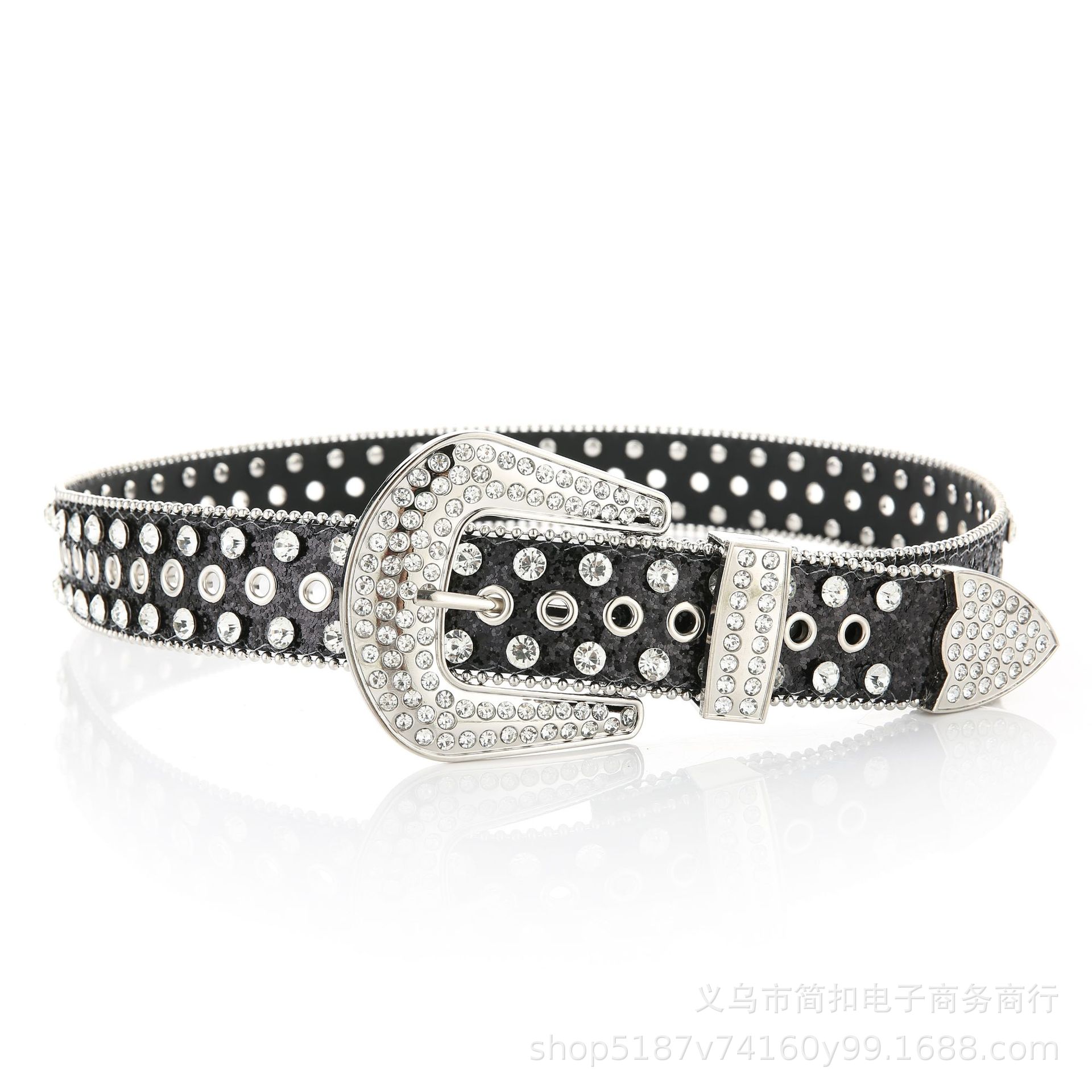 Nuevo cinturón de diamantes de imitación de las mujeres al por mayor cinturón ancho rhinestone incrustaciones decorativas de moda Pantalones vaqueros de la calle cinturón