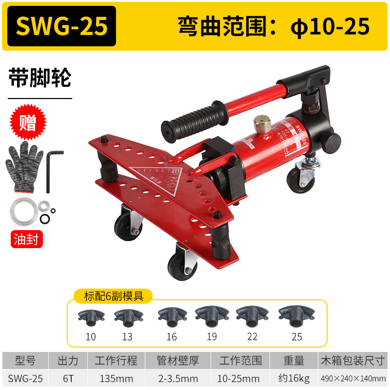 SWG-25(10-25 diámetro exterior con ruedas) con 6 juegos de moldes