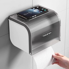 トイレティッシュボックス家庭用壁掛け大開口防水ティッシュリールトイレ穴なしトイレットペーパーホルダー