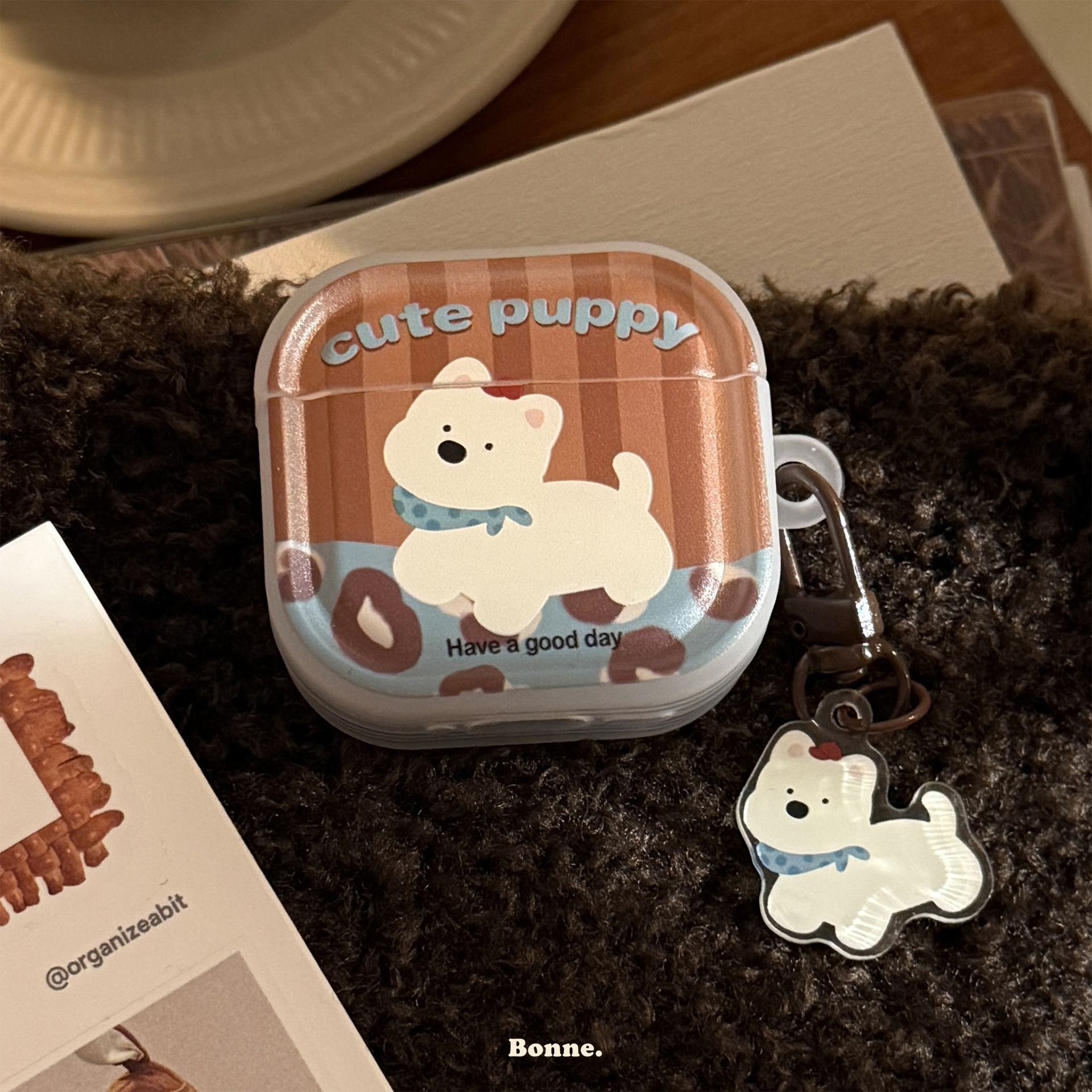 Retro Apple Airpods Pro2 cubierta 1 / 2 cubierta de auriculares bluetooth 3 colgantes de cachorro marrón 4 generaciones