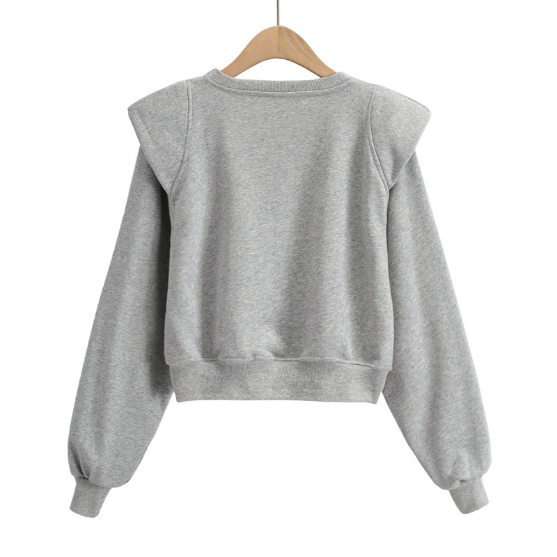 Shoulder Padded Loose Sweatshirt  NSHS38537