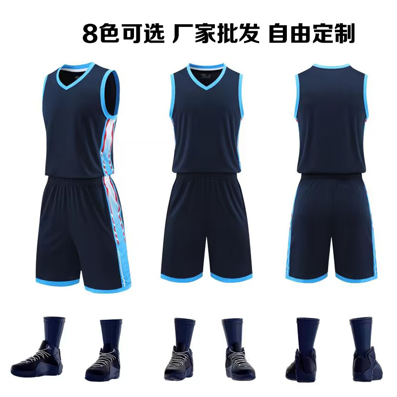 Super wholesale summer quarter pants sports training camp competition clothing cross-border adult basketball court clothing suit printing number