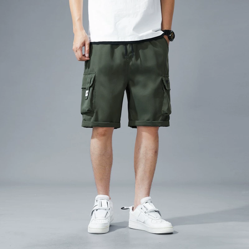 Внешняя торговля, оптовая продажа, новые летние новые брюки, мужские свободные прямые брюки, повседневные брюки, мужские брюки-карго в гонконгском стиле с пятью точками