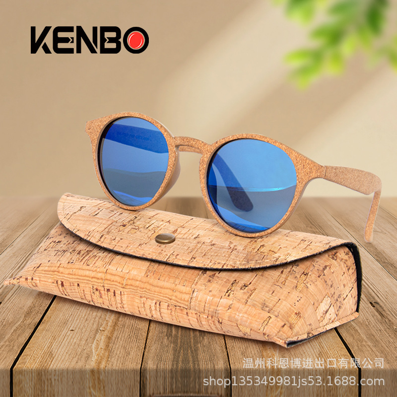 Retro Glasses Frame for Men, Round Wood Grain Frame, 2021 Fashionable Glasses, Polarized Sunglasses with Wood Grain Box