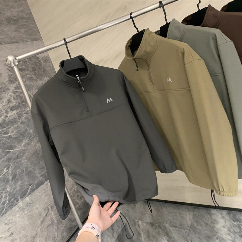 Island Country Single Removal Cabinet Anti-Scratch Wear-Resistant Water-Repellent Unisex Outdoor Mountain Pullover Half-Zip Fleece Softshell Jacket