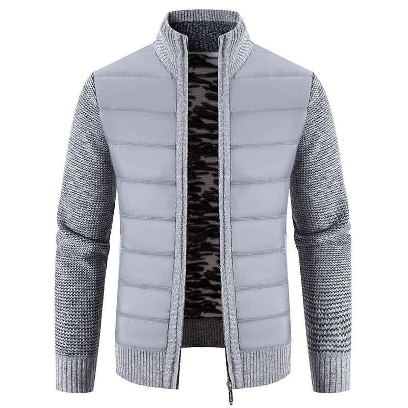New velvet thickened men's knitted Korean style trendy loose sweater cardigan jacket_voghion.com