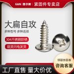 伞头十字槽大扁头自攻丝 蘑菇头圆头自攻钉 304十字槽大扁头自攻