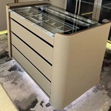 珠宝展柜古典玻璃柜不锈钢圆形珠宝展示柜半圆椭圆形展柜台定制工