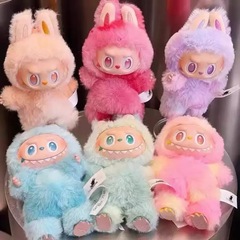 跨境泡泡拉布布盲盒三代前脸高能搪胶脸挂件拉布布3.0马卡龙公仔