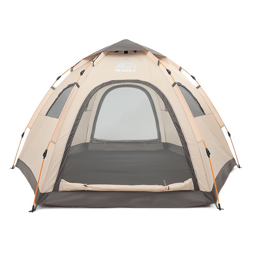 Lobo macho acampar al aire libre tienda automática de apertura rápida hexagonal Parque Ocio tienda multi-Persona Playa sombrilla tienda de campaña