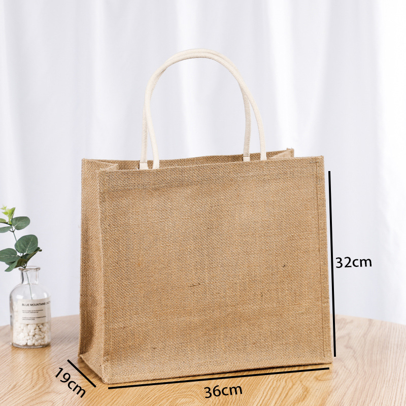 Yute horizontal 32*36*19cm (cuerda de algodón portátil); beige