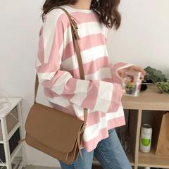 春の服の上着の長袖のtシャツの女性の韓国版のストライプのゆったりしているins潮の学生の婦人服の春と秋の底のシャツは代行します。