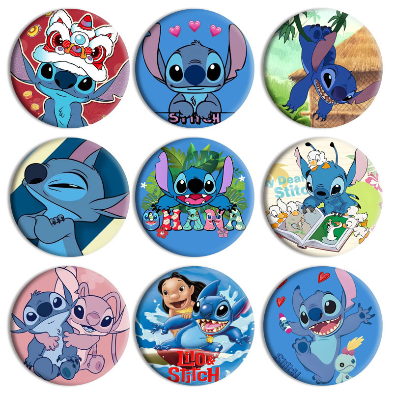 Stitch Cartoon Anime Badge Tinplate Badge Two-Dimensional Decorative Small Pendant Badge Cross-Border Wholesale Stitch Cartoon Anime Badge Tinplate Badge Two-Dimensional Decorative Small Pendant Badge Cross-Border Wholesale