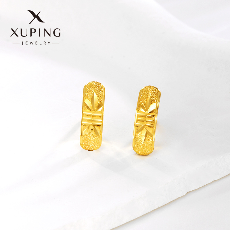 Pendientes chapados en oro 24K, diseño retro