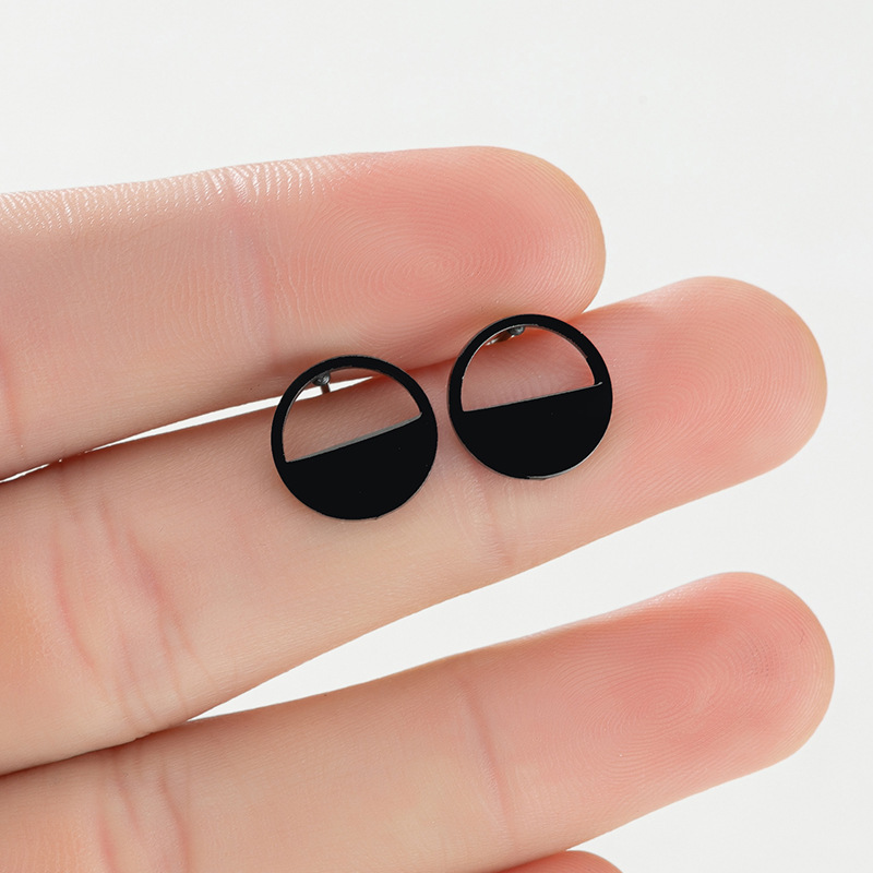 Simple Style Geometric Stainless Steel Ear Studs Plating No Inlaid Stainless Steel Earrings