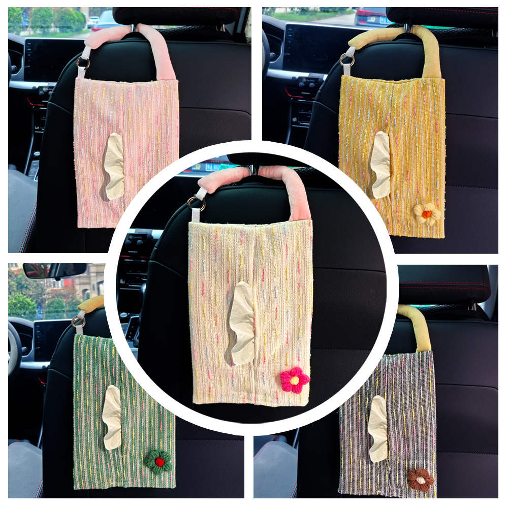 Creativa pequeña tela de viento fragante cargada servilletas caja de servilletas para automóviles colgantes caja de servilletas ajustable servilletas image 5