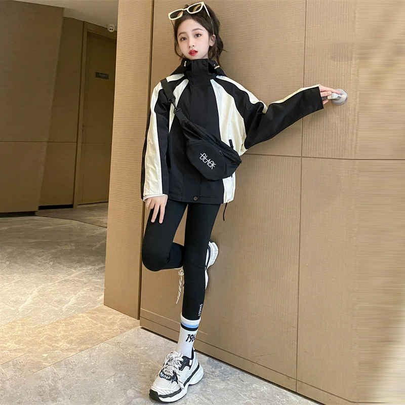 Демисезонная куртка для детей, Korean-Style Travel Hoody, с капюшоном, легкая (120–170 см)