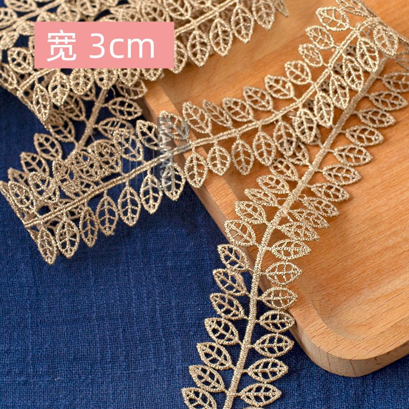 hilo de oro bordado soluble en agua rosa oro encaje encaje DIY ropa hecha a mano lolita accesorios fabricantes al por mayor