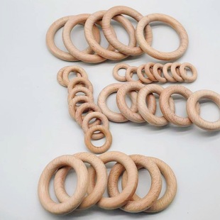 Factory Direct supply Beech wooden ring portable ring diy Beech curtain wooden ring wooden ring baby grinding stick pendant