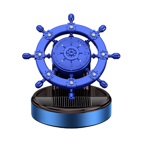 Solar rotating car aromatherapy wholesale creative metal rudder car perfume ornaments car perfume holder