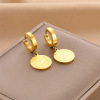 Golden earrings stainless steel, jewelry, European style, does not fade, pink gold, wholesale