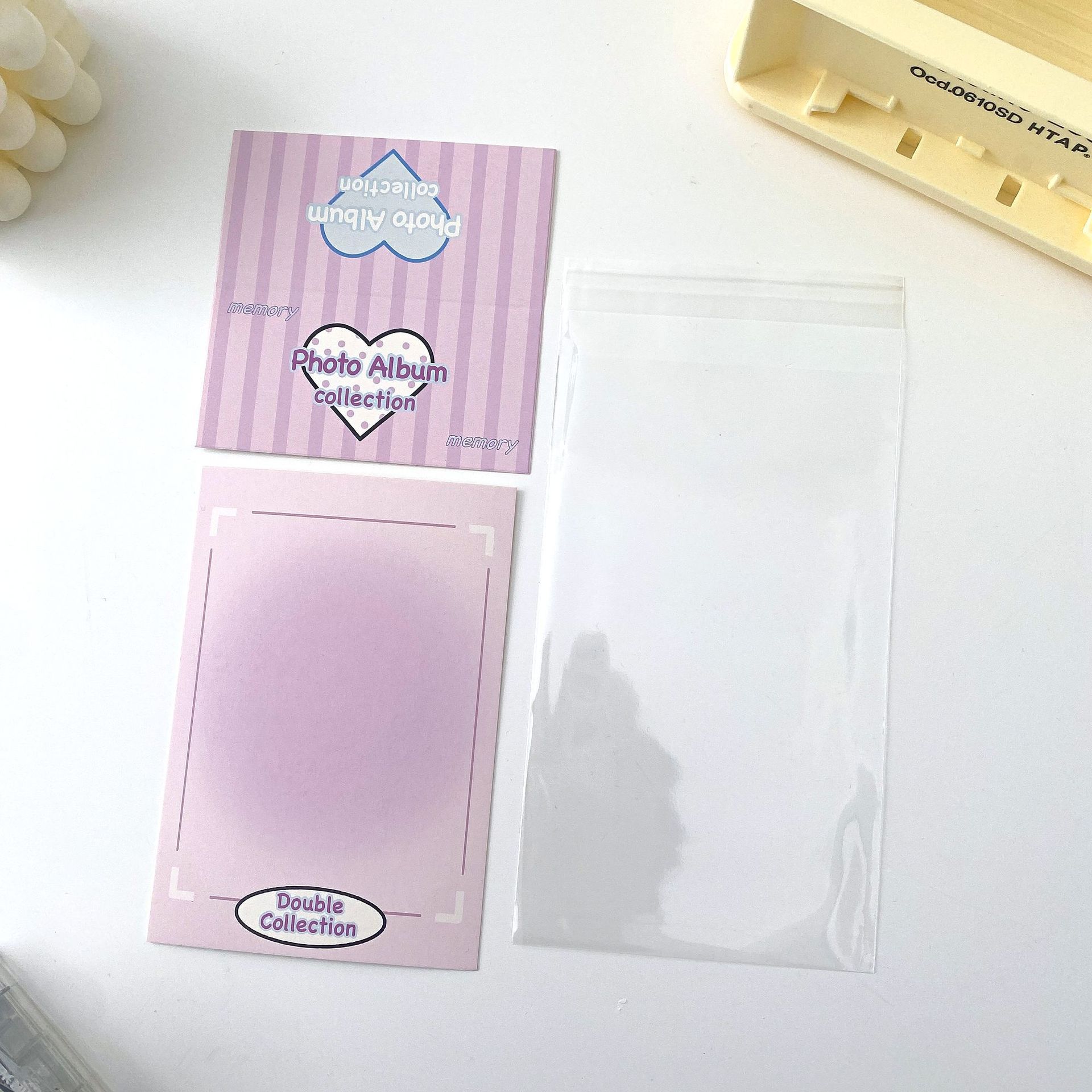 한식 퍼플 하트 (카드 헤드 + 카드 뒷면 + 실크 opp 가방 9개)