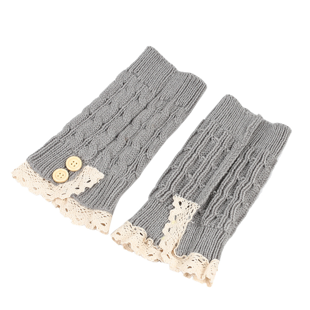 80g Weight sock cover Classification sock cover Lingerie Type Polyacrylonitrile Fiber Fabric Type A Pair Quantity Daily Occasion Warm, Breathable Function Color Block, Lace Pattern Winter, Spring, Autumn Season Women's Gender Jacquard Design Casual, Sweet Style Japanese Loose Button Foot Sock Lace Short Booties New Knitted Fashion Short Boots Sets Wool Leg Warmers 11