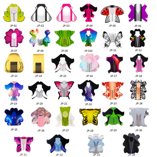 Bracelet-shaped nail art paper holder crystal light therapy extended nail tool nail butterfly fly rectangular finger holder 100 pieces/roll