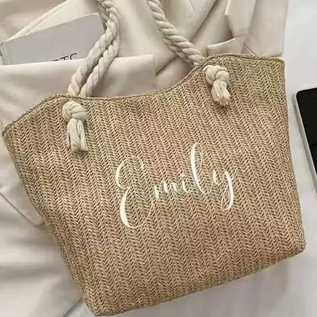 Etsy Custom Embroidered Large-Capacity Straw Bag, Versatile Summer Shoulder Tote Bag, Beach Vacation and Commuting Bag Etsy Custom Embroidered Large-Capacity Straw Bag, Versatile Summer Shoulder Tote Bag, Beach Vacation and Commuting Bag