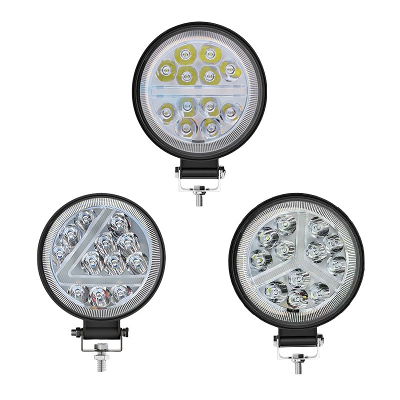 新しい 4inch ラウンド大視野 LED ワークライト 12led36W 黄色光デイタイムランニングライトとフラッシュトラック補助ライト|undefined