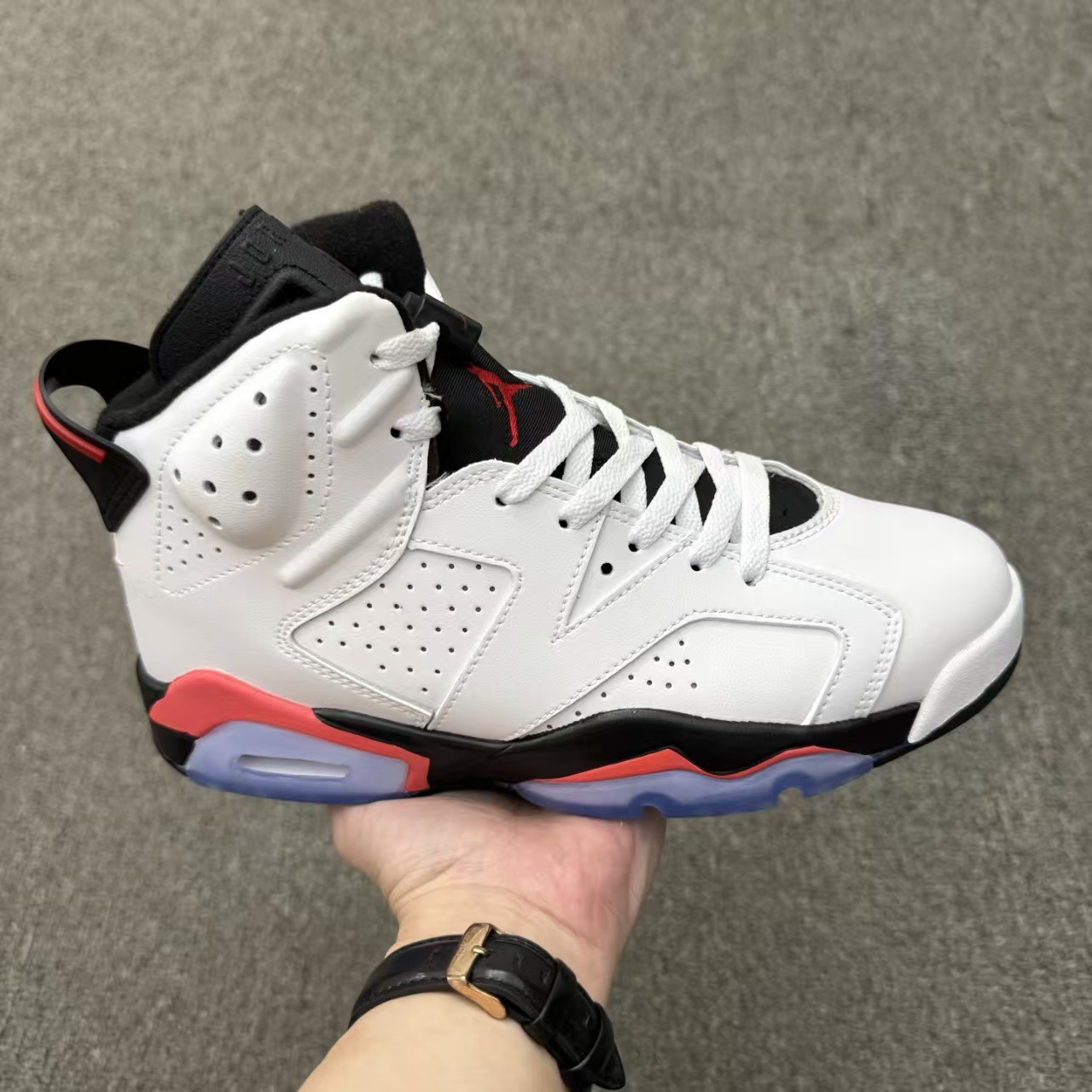 Zapatillas de Baloncesto de Caña Alta con Cámara de Aire AJ6, Cuero y Caucho, Amortiguación, para Deporte