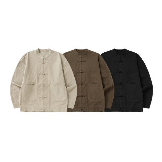 INF Men's | New Chinese Thick Dense Frock Zipper Jacket 2024 Fall/Winter New Guofeng Buckle Twill Jacket Men