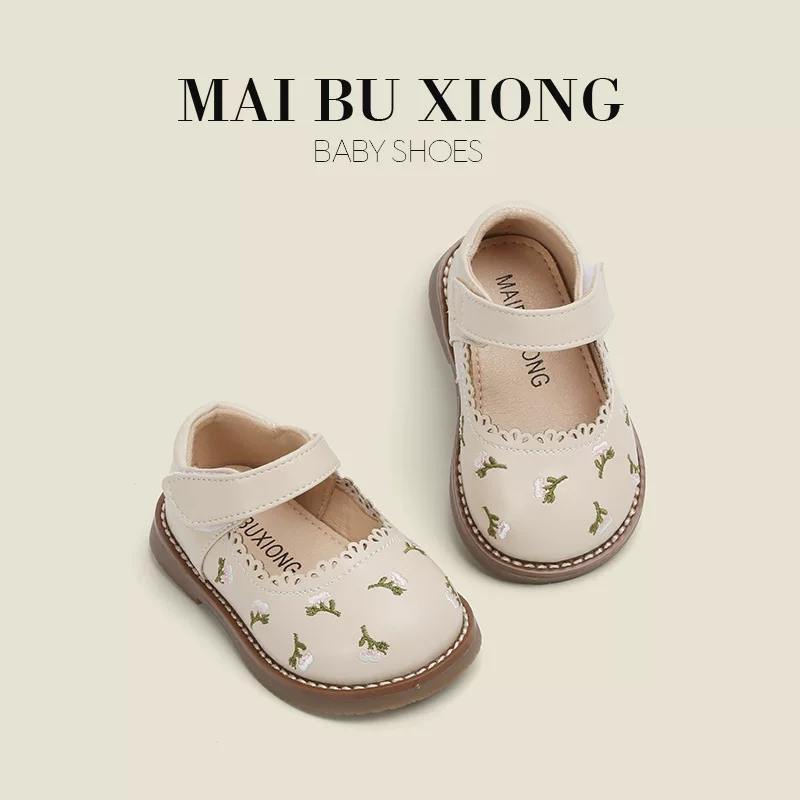 麦布熊 Children's shoes for leather shoes, footwear for early age girl's for princess, Korean style