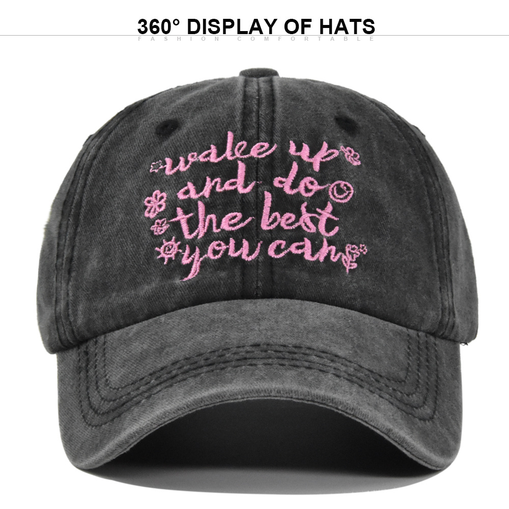 Wholesale Dad Hats Vintage Embroidered Baseball Cap with 100 Fabric