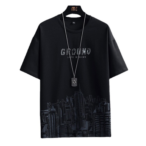 Short-sleeved T-shirt for men  summer new style ice silk quick-drying trendy brand ins trend loose clothes tops men's half-sleeved