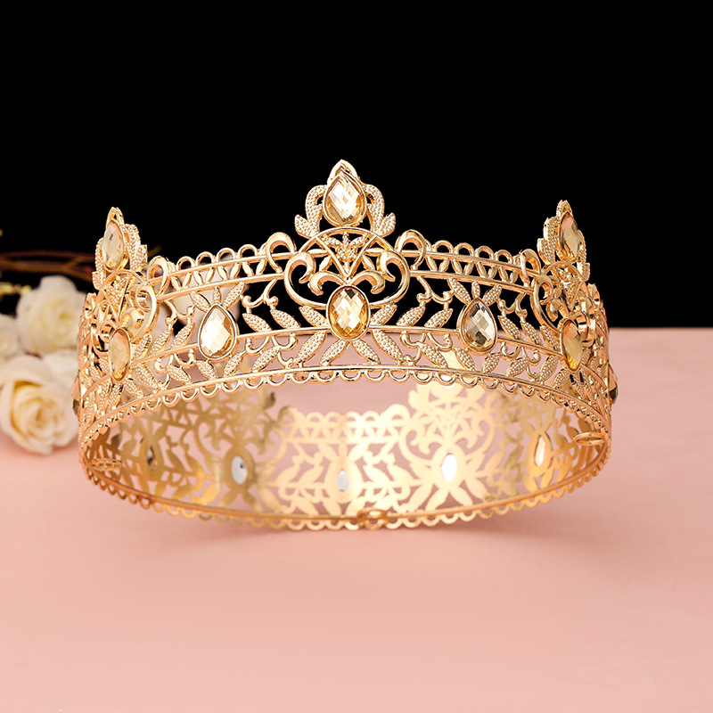 Los hombres de oro rey corona tocado adulto cumpleaños corona Halloween etapa ópera rendimiento unisex